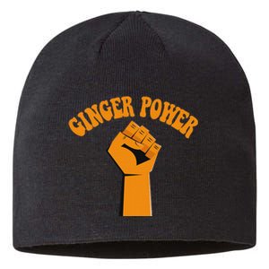 Ginger Power Funny Redhead Fist In The Air Sustainable Beanie