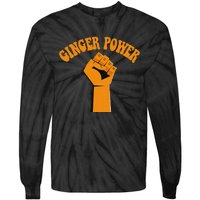 Ginger Power Funny Redhead Fist In The Air Tie-Dye Long Sleeve Shirt