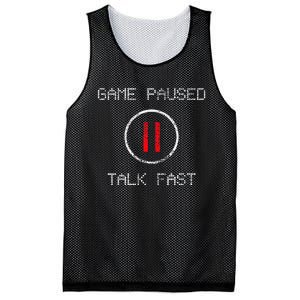 Game Paused Funny Saying Gamer Mesh Reversible Basketball Jersey Tank