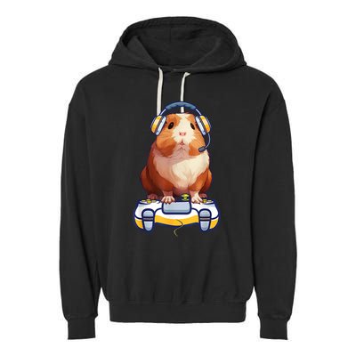 Guinea Pig Funny Video Gamer Lover Garment-Dyed Fleece Hoodie