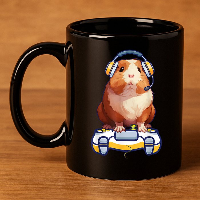Guinea Pig Funny Video Gamer Lover 11oz C Handle Ceramic Mug