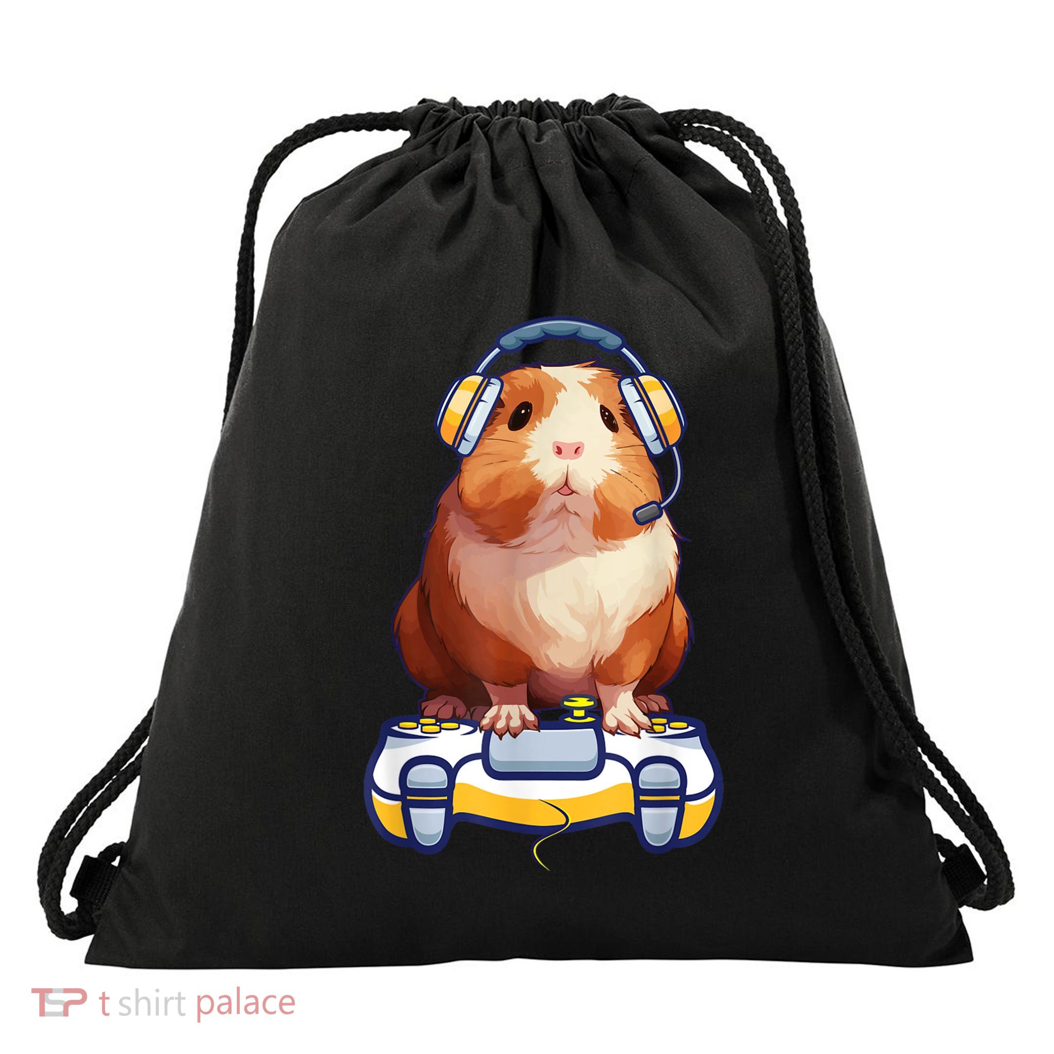 Guinea Pig Funny Video Gamer Lover Drawstring Bag