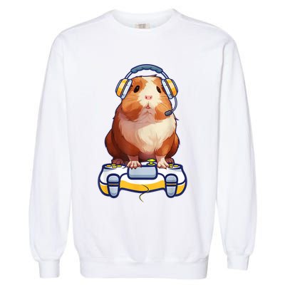 Guinea Pig Funny Video Gamer Lover Garment-Dyed Sweatshirt