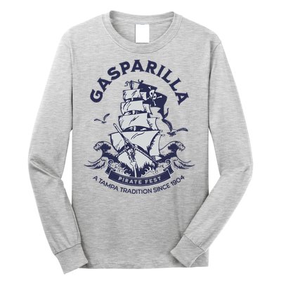 Gasparilla Pirate Fest Souvenir Pirate Ship Tampa Florida Long Sleeve Shirt
