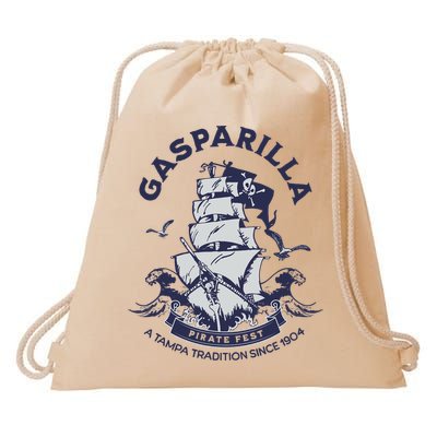Gasparilla Pirate Fest Souvenir Pirate Ship Tampa Florida Drawstring Bag