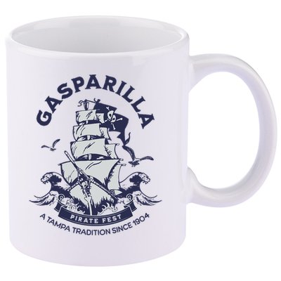 Gasparilla Pirate Fest Souvenir Pirate Ship Tampa Florida 11oz C Handle Ceramic Mug