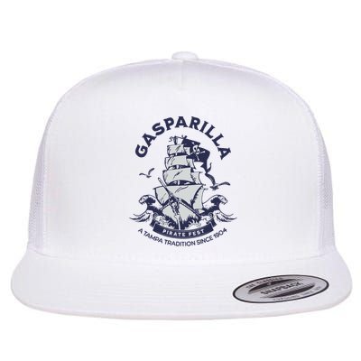 Gasparilla Pirate Fest Souvenir Pirate Ship Tampa Florida Flat Bill Trucker Hat