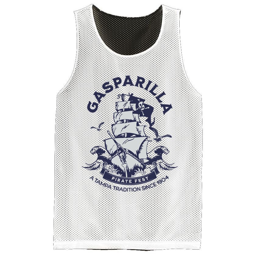 Gasparilla Pirate Fest Souvenir Pirate Ship Tampa Florida Mesh Reversible Basketball Jersey Tank