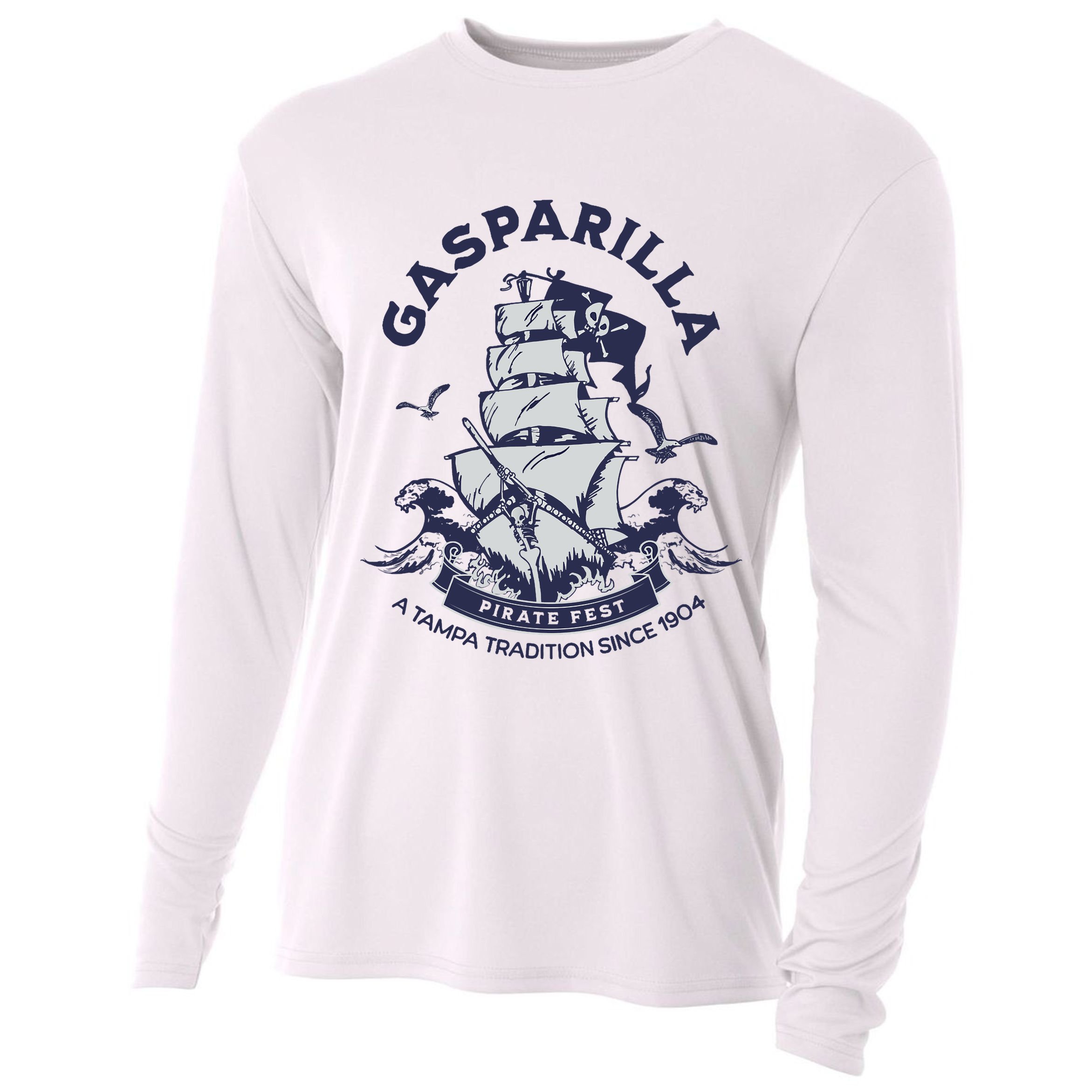 Gasparilla Pirate Fest Souvenir Pirate Ship Tampa Florida Cooling Performance Long Sleeve Crew