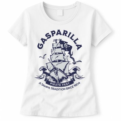 Gasparilla Pirate Fest Souvenir Pirate Ship Tampa Florida Womens T-Shirt