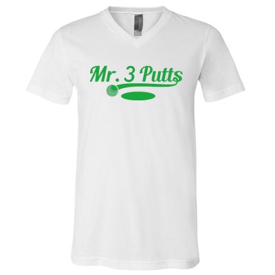 Golf Putter Funny Golfing Loser 3 Putts Suck Golf Ball V-Neck T-Shirt