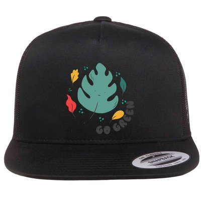Green Plastic Free Save Earth Gift Flatbill Hat