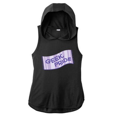 Geek Pride Funny Nerd Lilac Design For Towel Day Gift Ladies PosiCharge Tri-Blend Wicking Draft Hoodie Tank