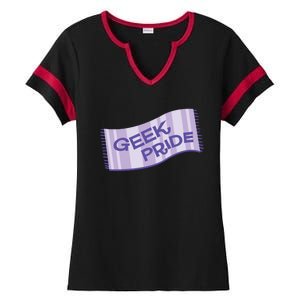 Geek Pride Funny Nerd Lilac Design For Towel Day Gift Ladies Halftime Notch Neck Tee