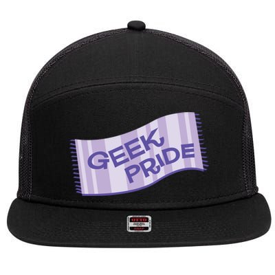 Geek Pride Funny Nerd Lilac Design For Towel Day Gift 7 Panel Mesh Trucker Snapback Hat