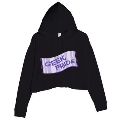 Geek Pride Funny Nerd Lilac Design For Towel Day Gift Crop Fleece Hoodie