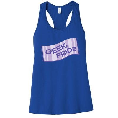 Geek Pride Funny Nerd Lilac Design For Towel Day Gift Women's Racerback Tank