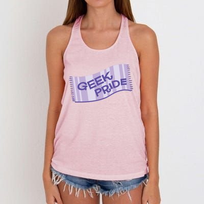 Geek Pride Funny Nerd Lilac Design For Towel Day Gift Women's Knotted Racerback Tank