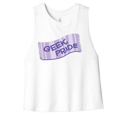 Geek Pride Funny Nerd Lilac Design For Towel Day Gift Women's Racerback Cropped Tank