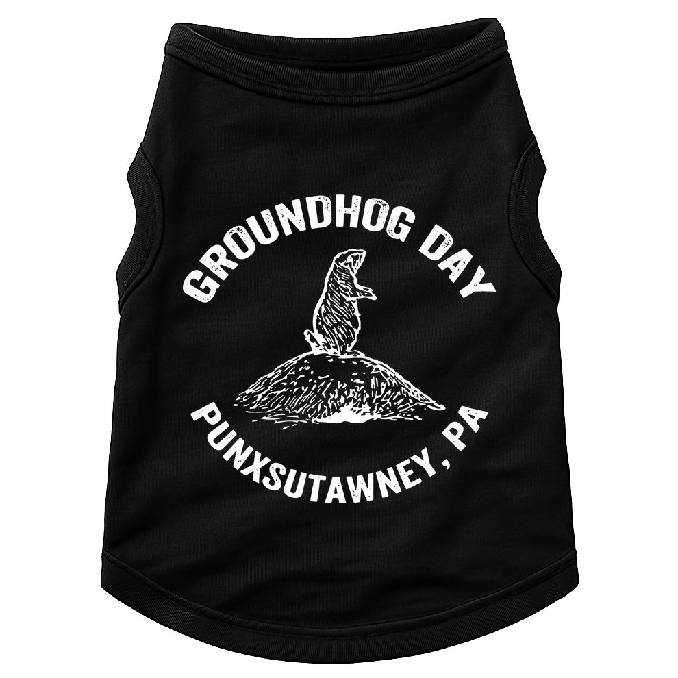 Groundhog Punxsutawney Funny Groundhog Day Shadow Gift Doggie Tank