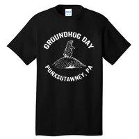 Groundhog Punxsutawney Funny Groundhog Day Shadow Gift Tall T-Shirt