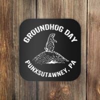 Groundhog Punxsutawney Funny Groundhog Day Shadow Gift Coaster