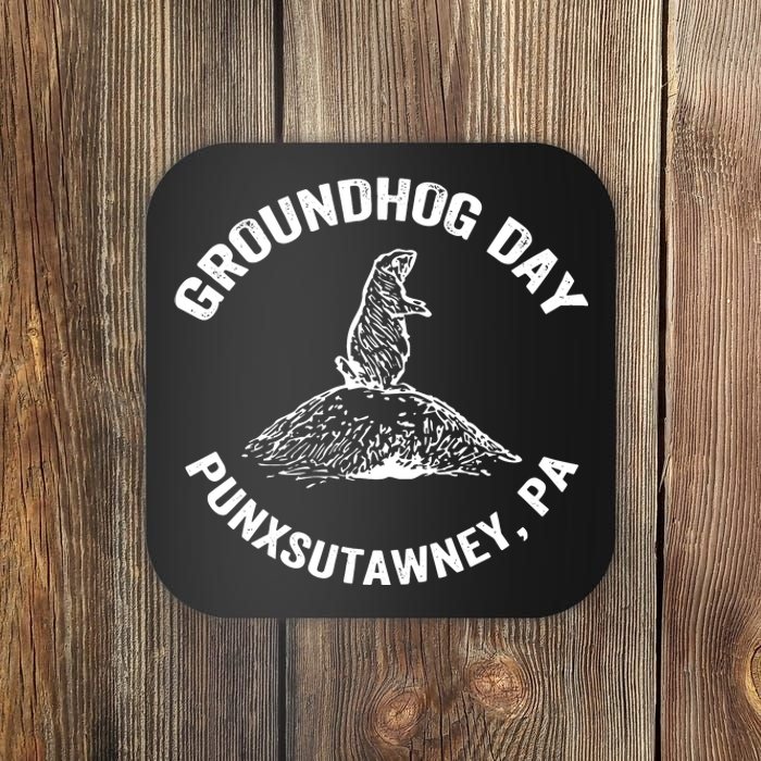 Groundhog Punxsutawney Funny Groundhog Day Shadow Gift Coaster