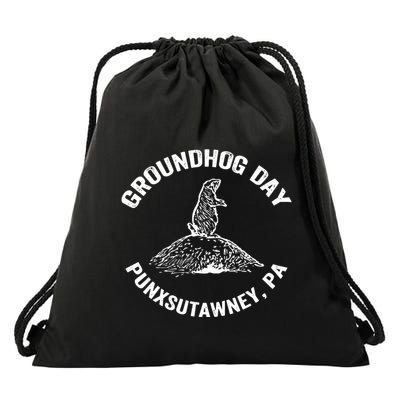 Groundhog Punxsutawney Funny Groundhog Day Shadow Gift Drawstring Bag