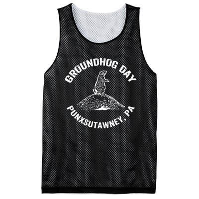 Groundhog Punxsutawney Funny Groundhog Day Shadow Gift Mesh Reversible Basketball Jersey Tank