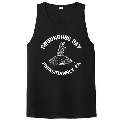 Groundhog Punxsutawney Funny Groundhog Day Shadow Gift PosiCharge Competitor Tank