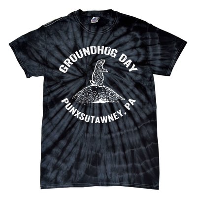 Groundhog Punxsutawney Funny Groundhog Day Shadow Gift Tie-Dye T-Shirt