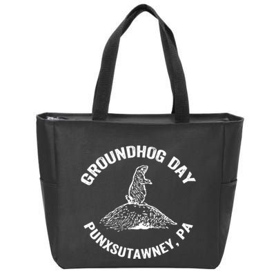 Groundhog Punxsutawney Funny Groundhog Day Shadow Gift Zip Tote Bag