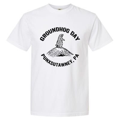 Groundhog Punxsutawney Funny Groundhog Day Shadow Gift Garment-Dyed Heavyweight T-Shirt