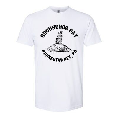 Groundhog Punxsutawney Funny Groundhog Day Shadow Gift Softstyle CVC T-Shirt