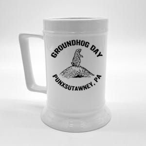 Groundhog Punxsutawney Funny Groundhog Day Shadow Gift Beer Stein