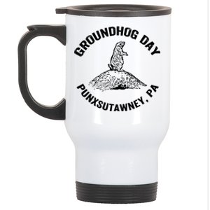 Groundhog Punxsutawney Funny Groundhog Day Shadow Gift Stainless Steel Travel Mug