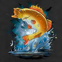 Golden Perch Fish Sea 7 Panel Mesh Trucker Snapback Hat