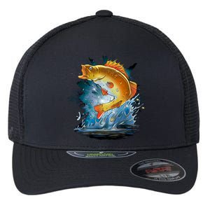 Golden Perch Fish Sea Flexfit Unipanel Trucker Cap