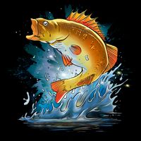 Golden Perch Fish Sea Flatbill Hat