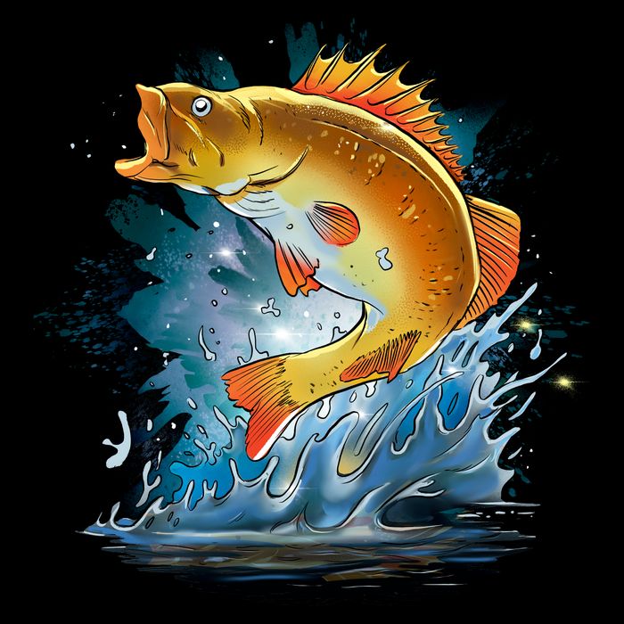Golden Perch Fish Sea Flatbill Hat