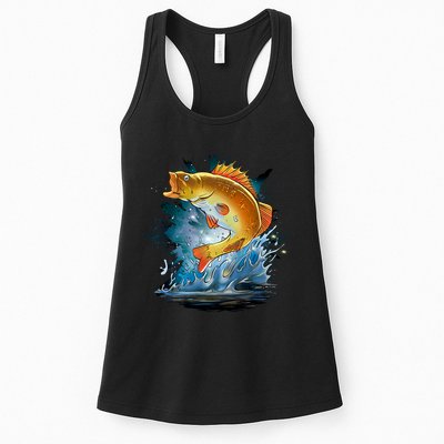 Golden Perch Fish Sea Womens Tank Top