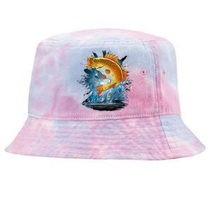 Golden Perch Fish Sea Tie-Dyed Bucket Hat