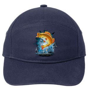 Golden Perch Fish Sea 7-Panel Snapback Hat