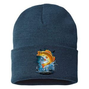 Golden Perch Fish Sea Sustainable Knit Beanie