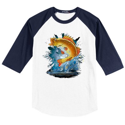 Golden Perch Fish Sea Baseball Sleeve Shirt