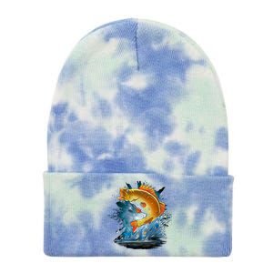 Golden Perch Fish Sea Tie Dye 12in Knit Beanie