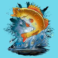 Golden Perch Fish Sea Button