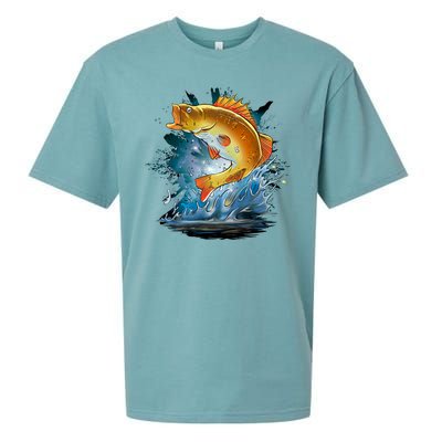 Golden Perch Fish Sea Sueded Cloud Jersey T-Shirt