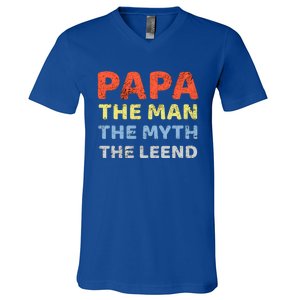 Grandpa Papa Father The Myth Legend Funny Birthday Gift V-Neck T-Shirt