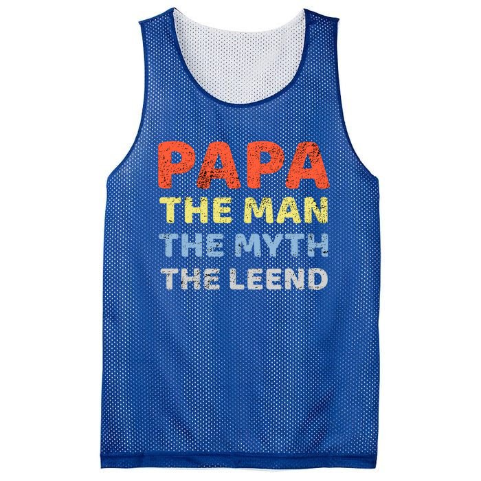 Grandpa Papa Father The Myth Legend Funny Birthday Gift Mesh Reversible Basketball Jersey Tank